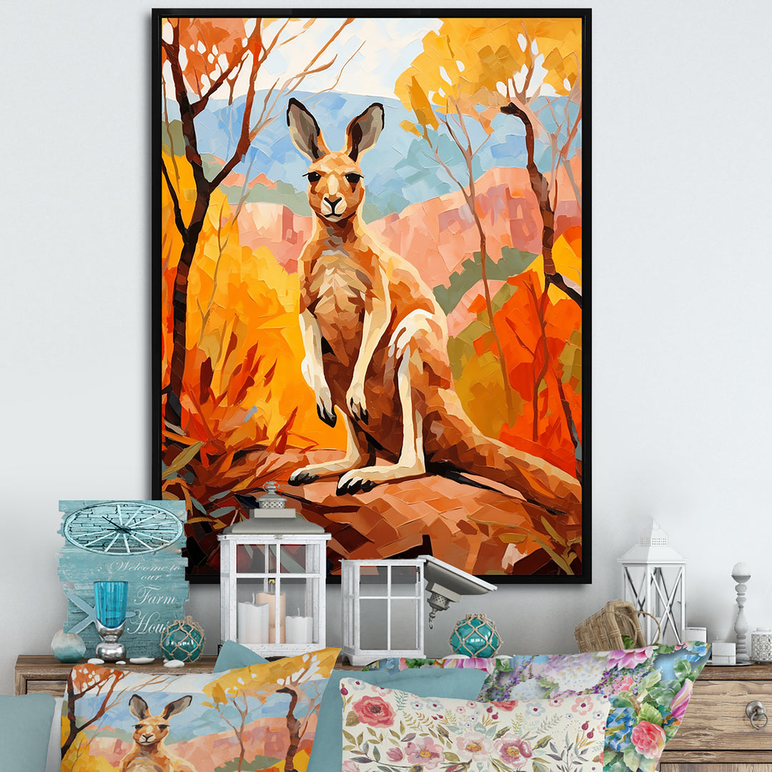 Colorful Kangaroo Kingdom - Kangaroo Bedroom Wall Art