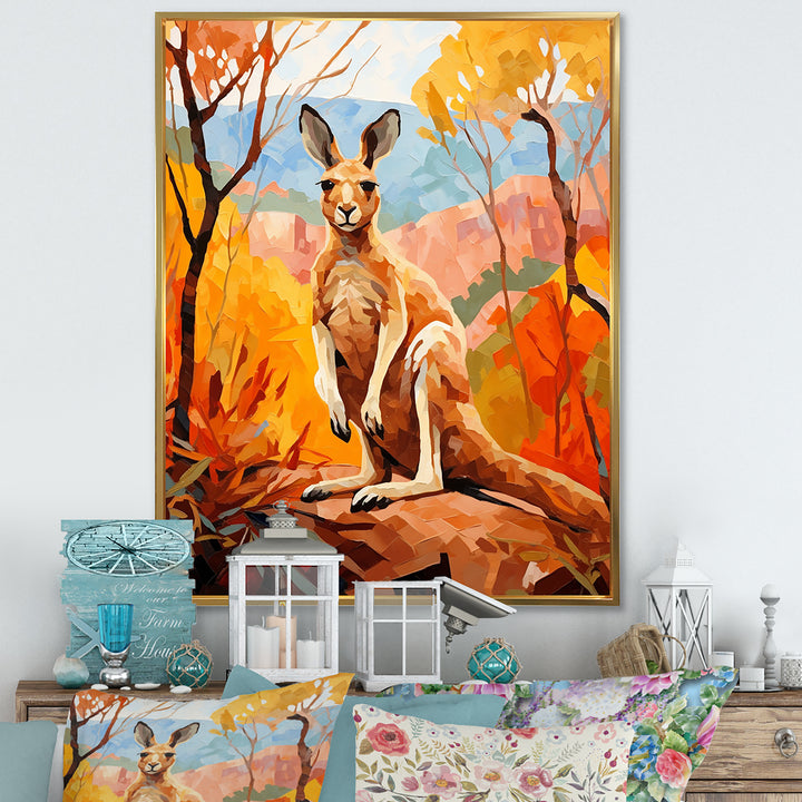 Colorful Kangaroo Kingdom - Kangaroo Bedroom Wall Art