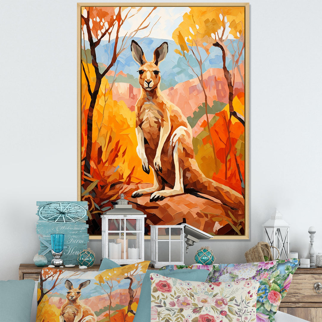 Colorful Kangaroo Kingdom - Kangaroo Bedroom Wall Art