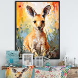 Colorful Kangaroo Mosaic Majesty - Kangaroo Canvas Wall Art