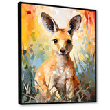 Colorful Kangaroo Mosaic Majesty - Kangaroo Canvas Wall Art