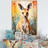 Colorful Kangaroo Mosaic Majesty - Kangaroo Canvas Wall Art
