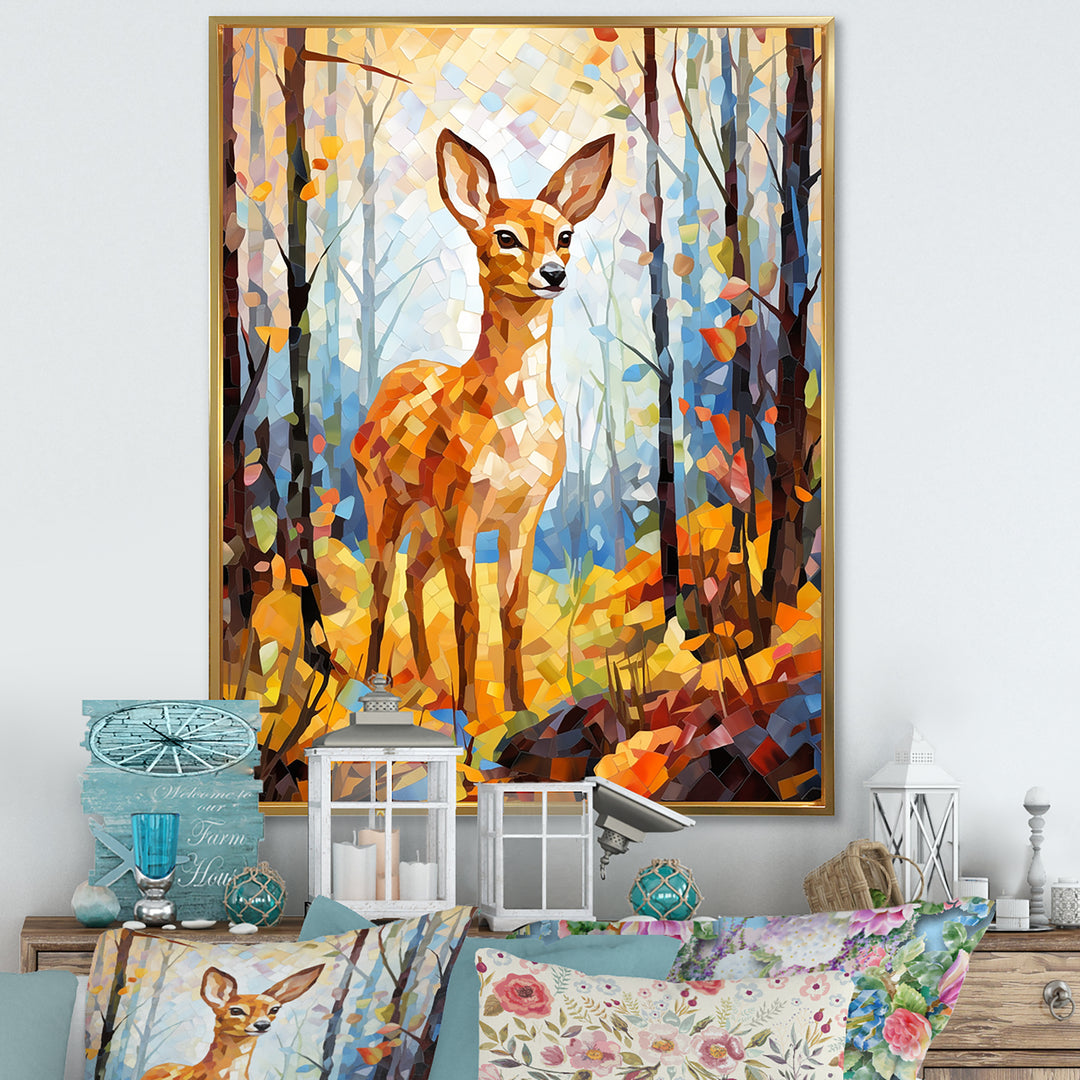 Deer Mosaic Forest Wildlife - Deer Wall Decor