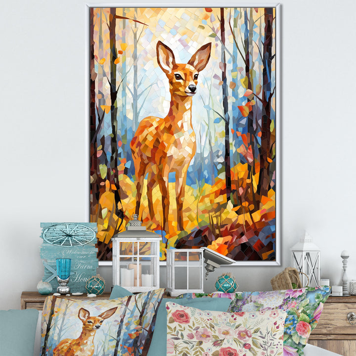 Deer Mosaic Forest Wildlife - Deer Wall Decor