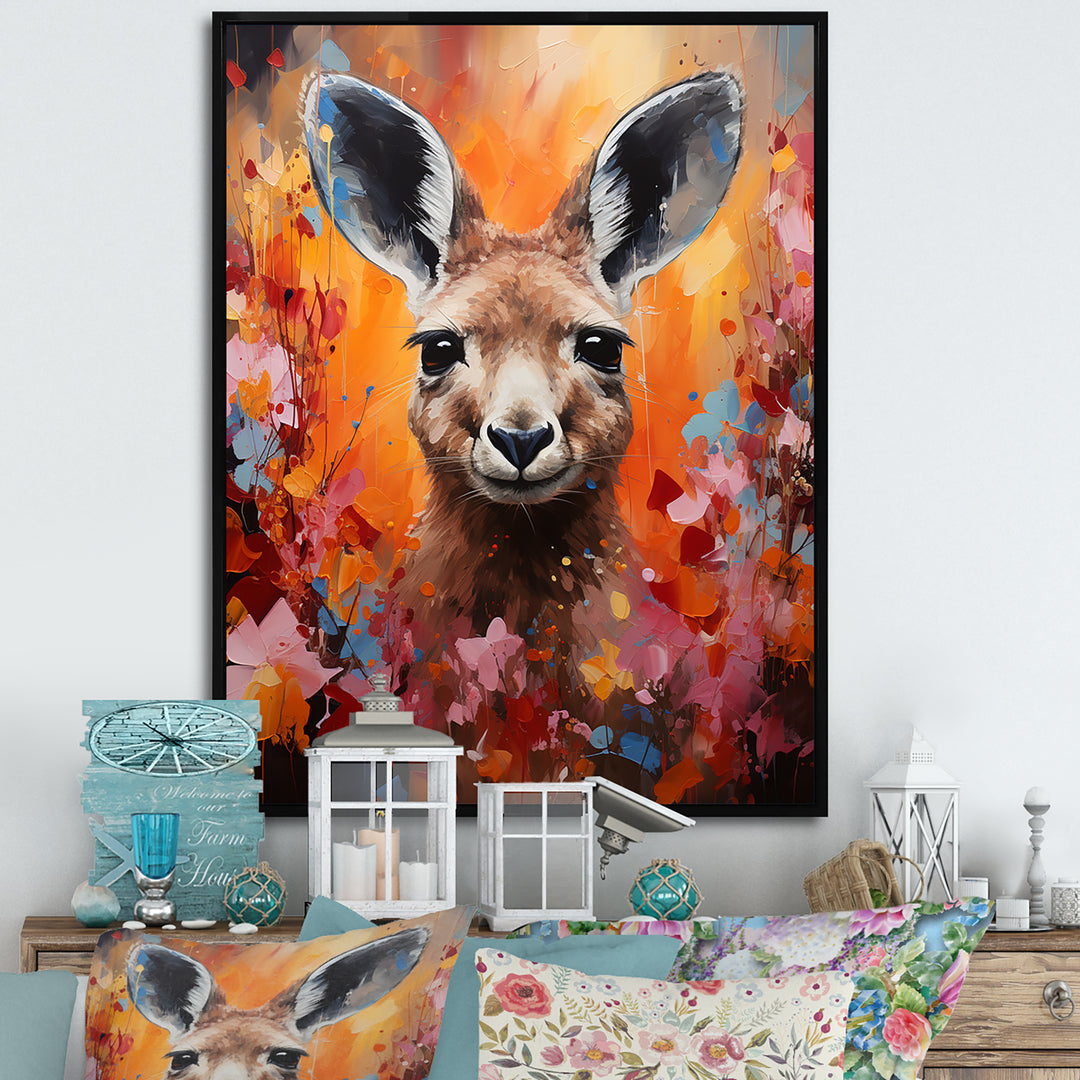 Popart Kangaroo Portrait - Kangaroo Wall Decor