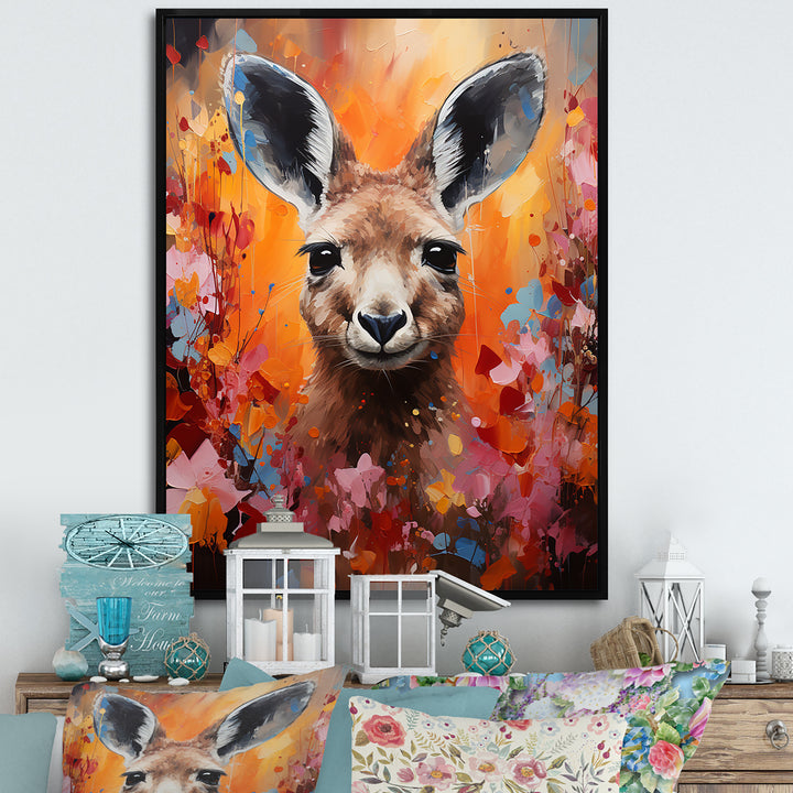Popart Kangaroo Portrait - Kangaroo Wall Decor