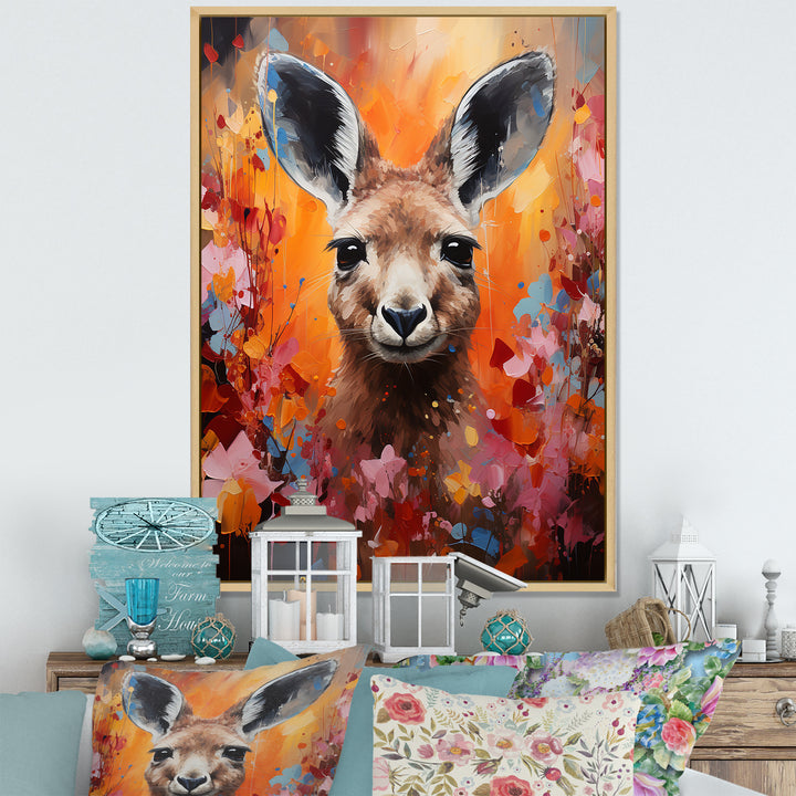 Popart Kangaroo Portrait - Kangaroo Wall Decor