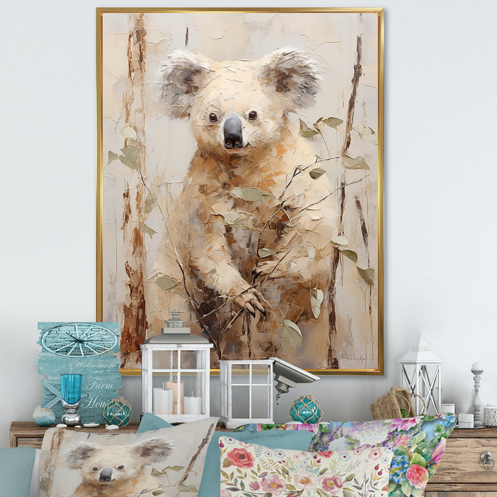 Cuddly Koala Climbing - Koala Wall Art Prints