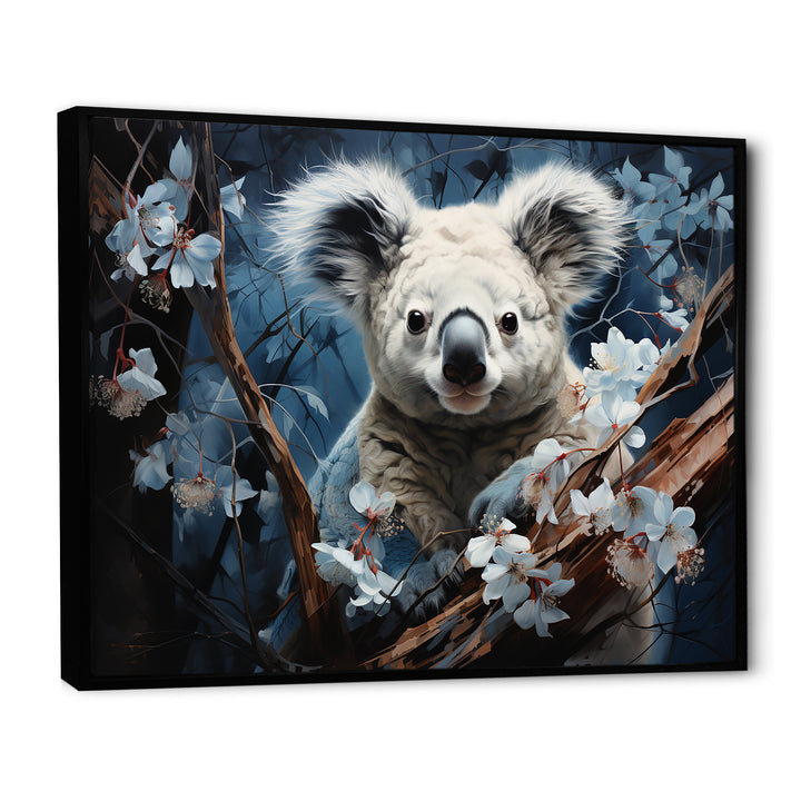 Cuddly Climbing Koala - Gray Koala Wall Art
