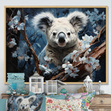 Cuddly Climbing Koala - Gray Koala Wall Art