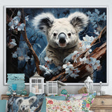 Cuddly Climbing Koala - Gray Koala Wall Art