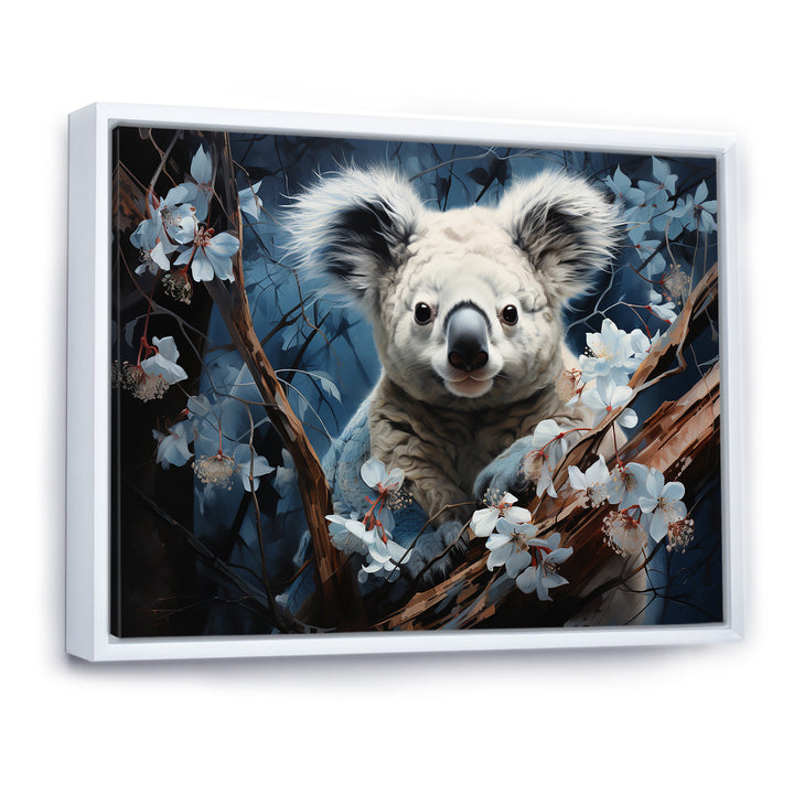 Cuddly Climbing Koala - Gray Koala Wall Art