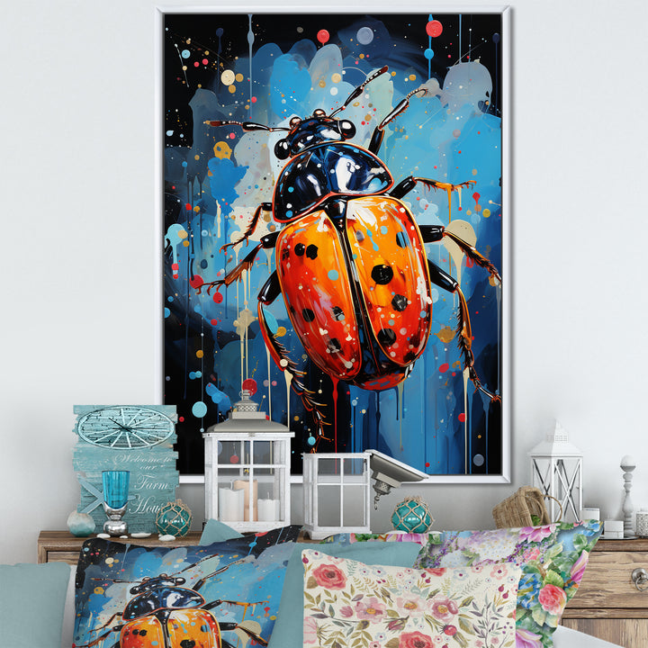 Spotlight On Ladybugs - Blue Ladybug Wall Art