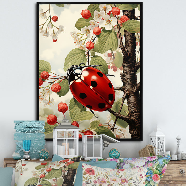 Cherry Lively Ladybug - Ladybug Home Decor Art