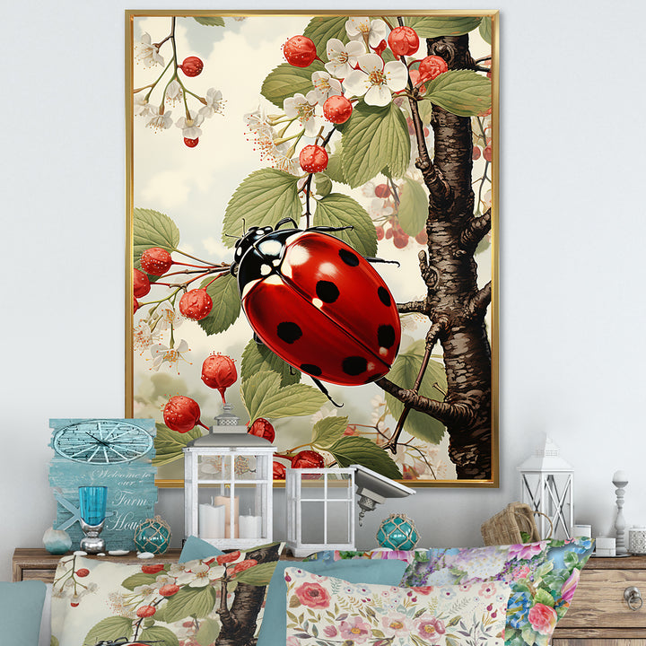 Cherry Lively Ladybug - Ladybug Home Decor Art