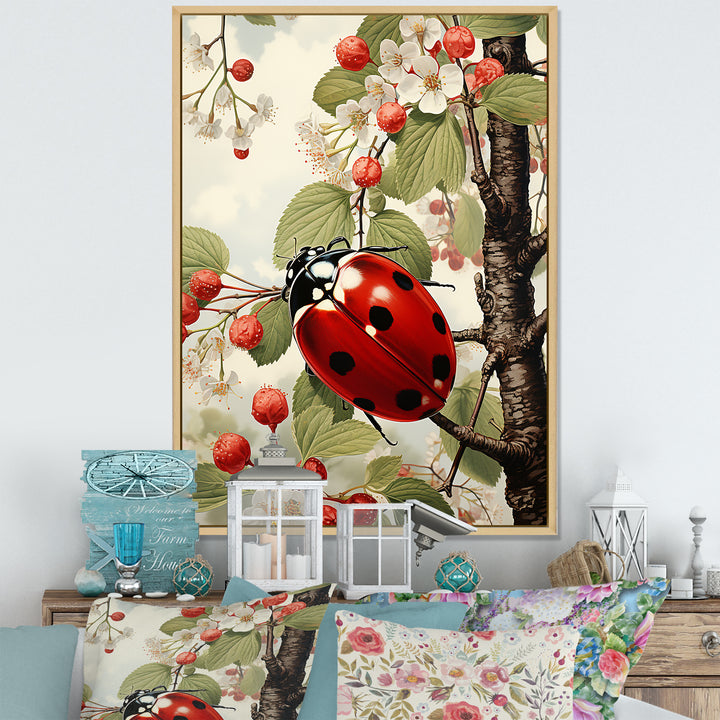 Cherry Lively Ladybug - Ladybug Home Decor Art