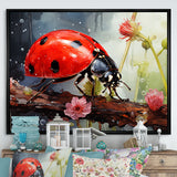 Curious Ladybug Crimson Serenity - Ladybug Bedroom Wall Art