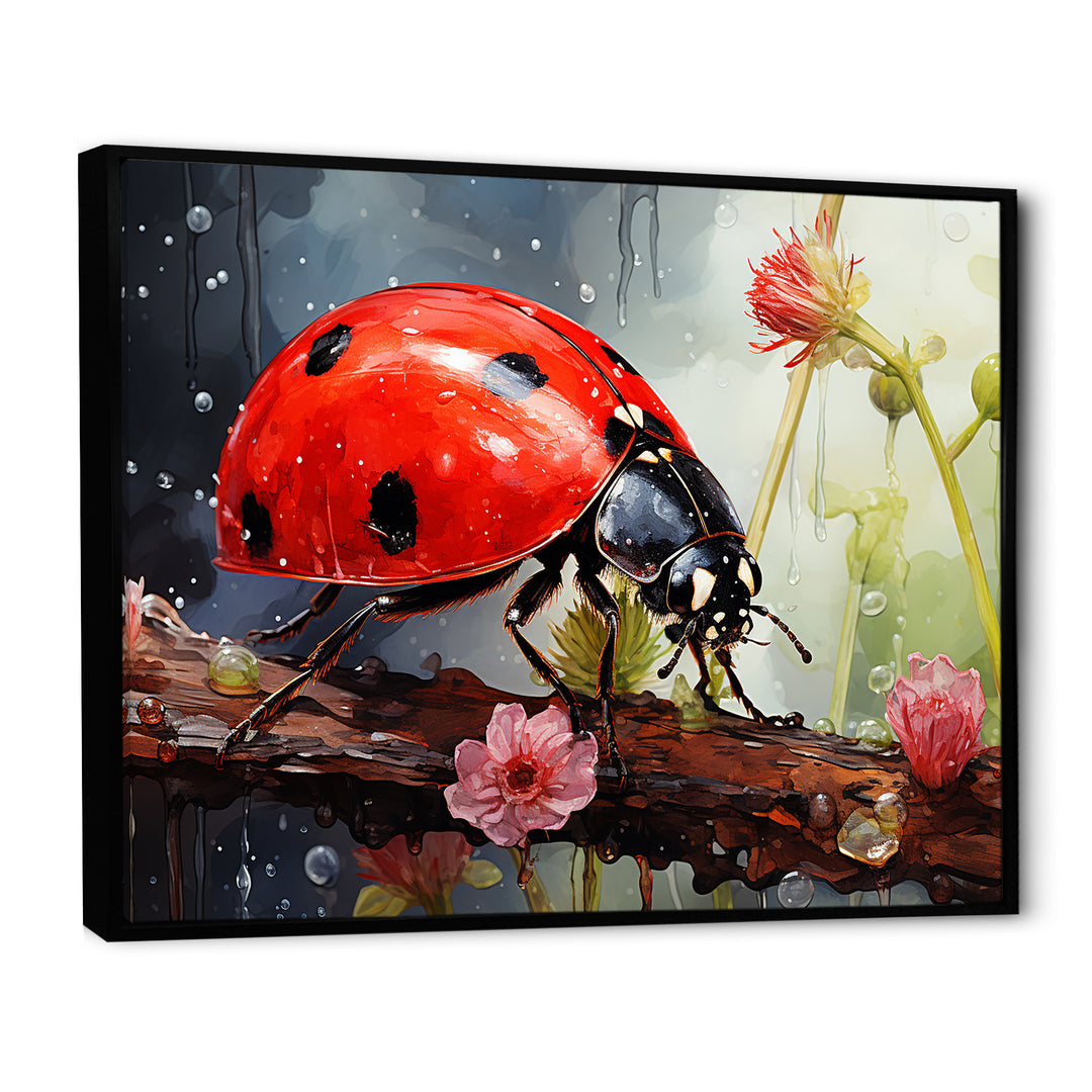 Curious Ladybug Crimson Serenity - Ladybug Bedroom Wall Art