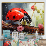 Curious Ladybug Crimson Serenity - Ladybug Bedroom Wall Art