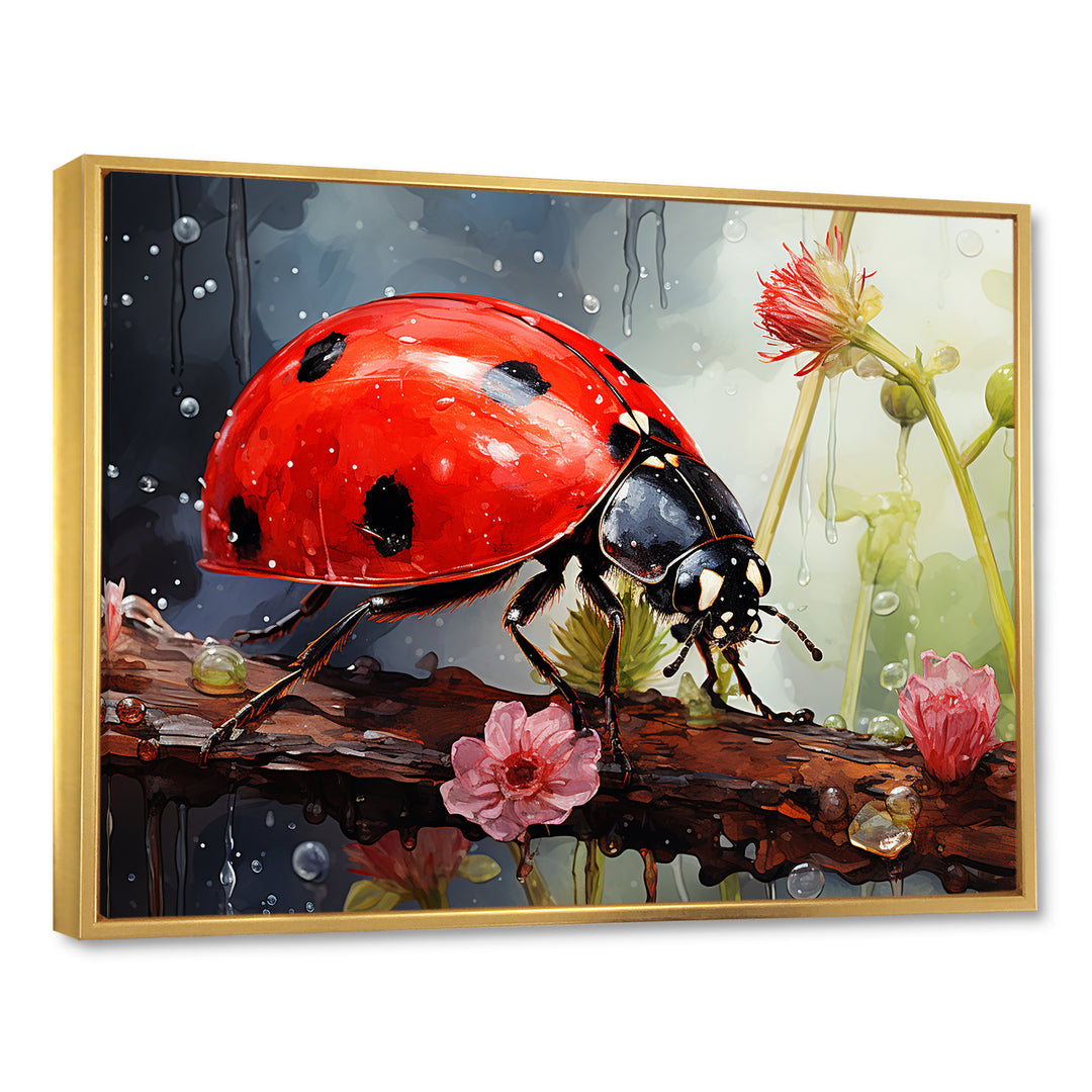 Curious Ladybug Crimson Serenity - Ladybug Bedroom Wall Art