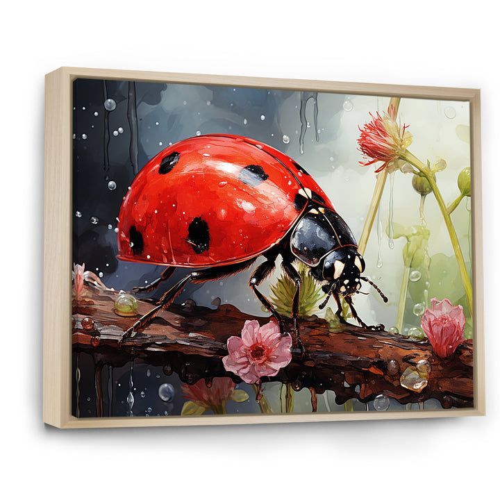 Curious Ladybug Crimson Serenity - Ladybug Bedroom Wall Art