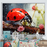 Curious Ladybug Crimson Serenity - Ladybug Bedroom Wall Art