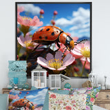 Crimson Ladybug Flower Wanderers - Ladybug Wall Decor