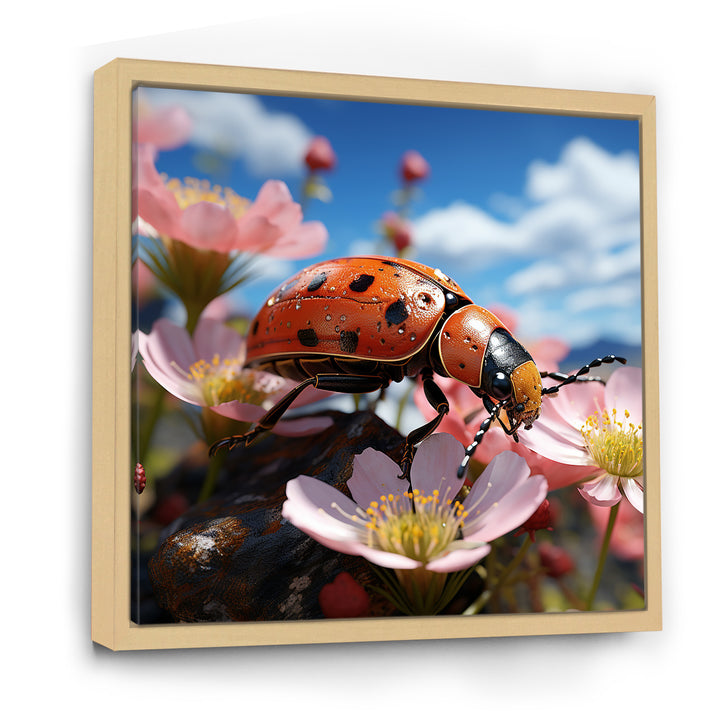 Crimson Ladybug Flower Wanderers - Ladybug Wall Decor