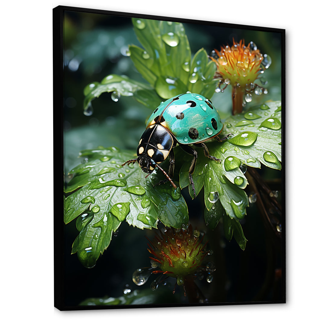 Emerald Ladybug Garden Domain - Green Ladybug Wall Art