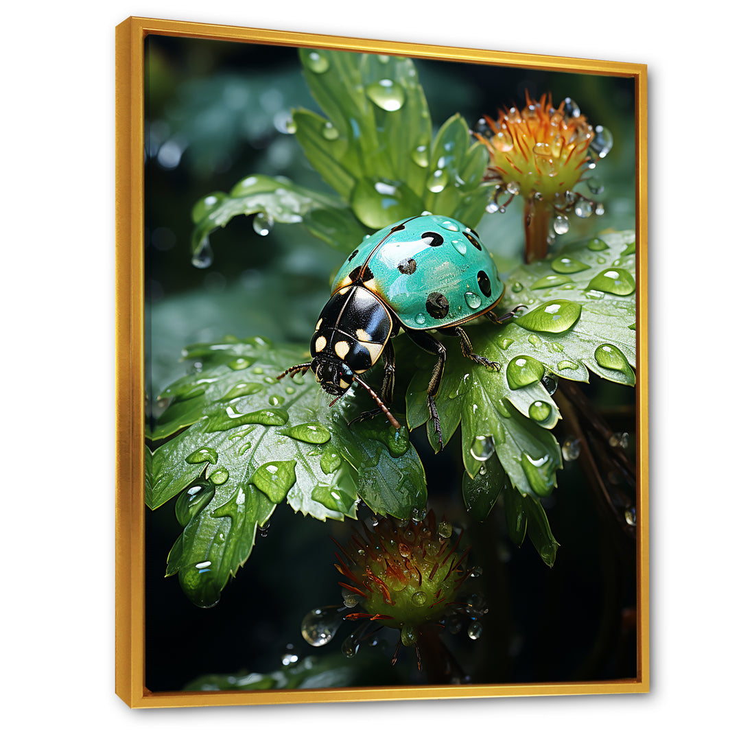Emerald Ladybug Garden Domain - Green Ladybug Wall Art