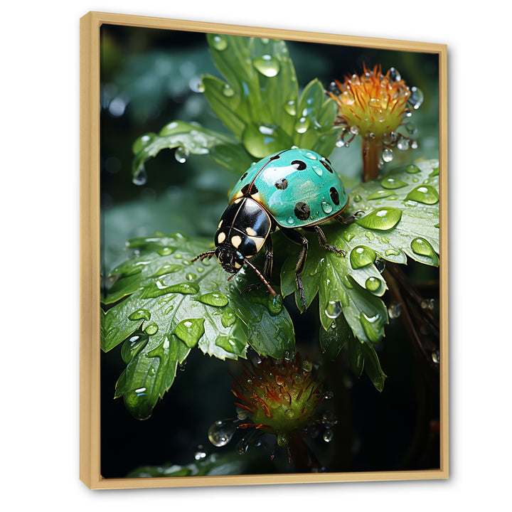 Emerald Ladybug Garden Domain - Green Ladybug Wall Art