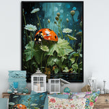 Ladybug S Blooming Emerald Garden - Red Ladybug Wall Art
