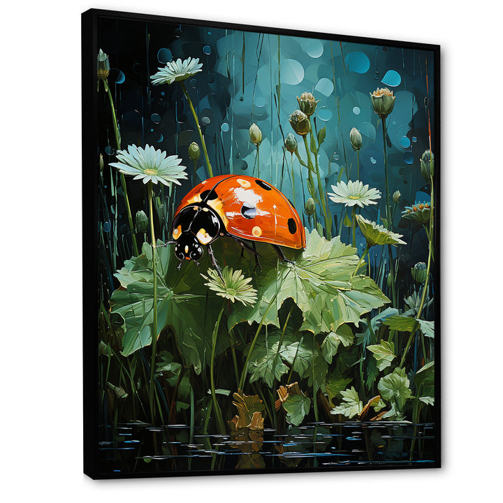 Ladybug S Blooming Emerald Garden - Red Ladybug Wall Art