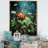 Ladybug S Blooming Emerald Garden - Red Ladybug Wall Art