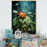 Ladybug S Blooming Emerald Garden - Red Ladybug Wall Art