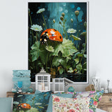 Ladybug S Blooming Emerald Garden - Red Ladybug Wall Art
