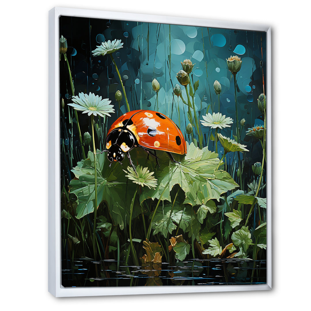 Ladybug S Blooming Emerald Garden - Red Ladybug Wall Art