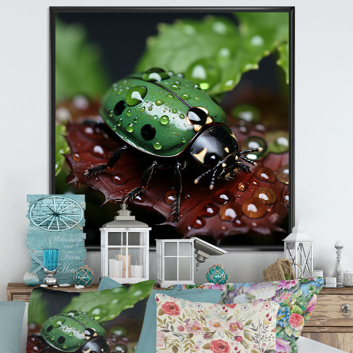 Enchanted Ladybug Forest - Ladybug Framed Canvas Art