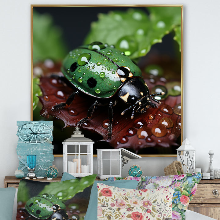 Enchanted Ladybug Forest - Ladybug Framed Canvas Art