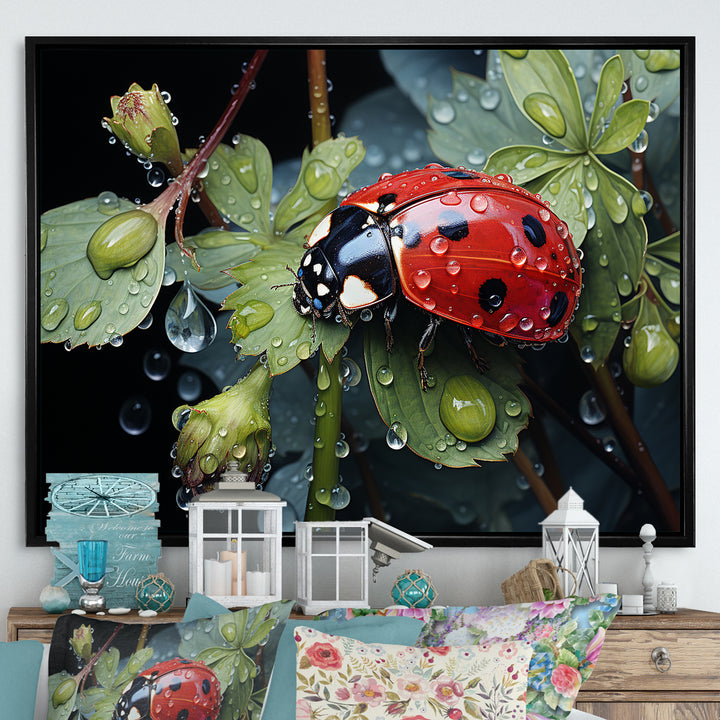 Rainy Ladybugs Lullaby - Ladybug Home Decor Art