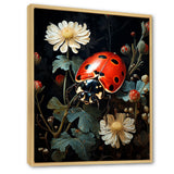 Ladybug Floral Nocturne - Ladybug Canvas Wall Art