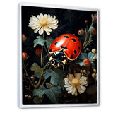 Ladybug Floral Nocturne - Ladybug Canvas Wall Art