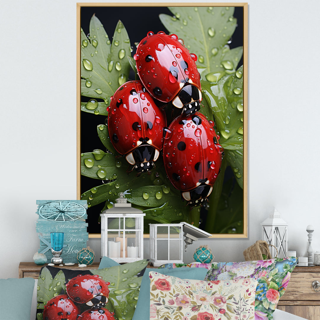 Tiny Ladybug Garden Guardians - Ladybug Canvas Wall Art