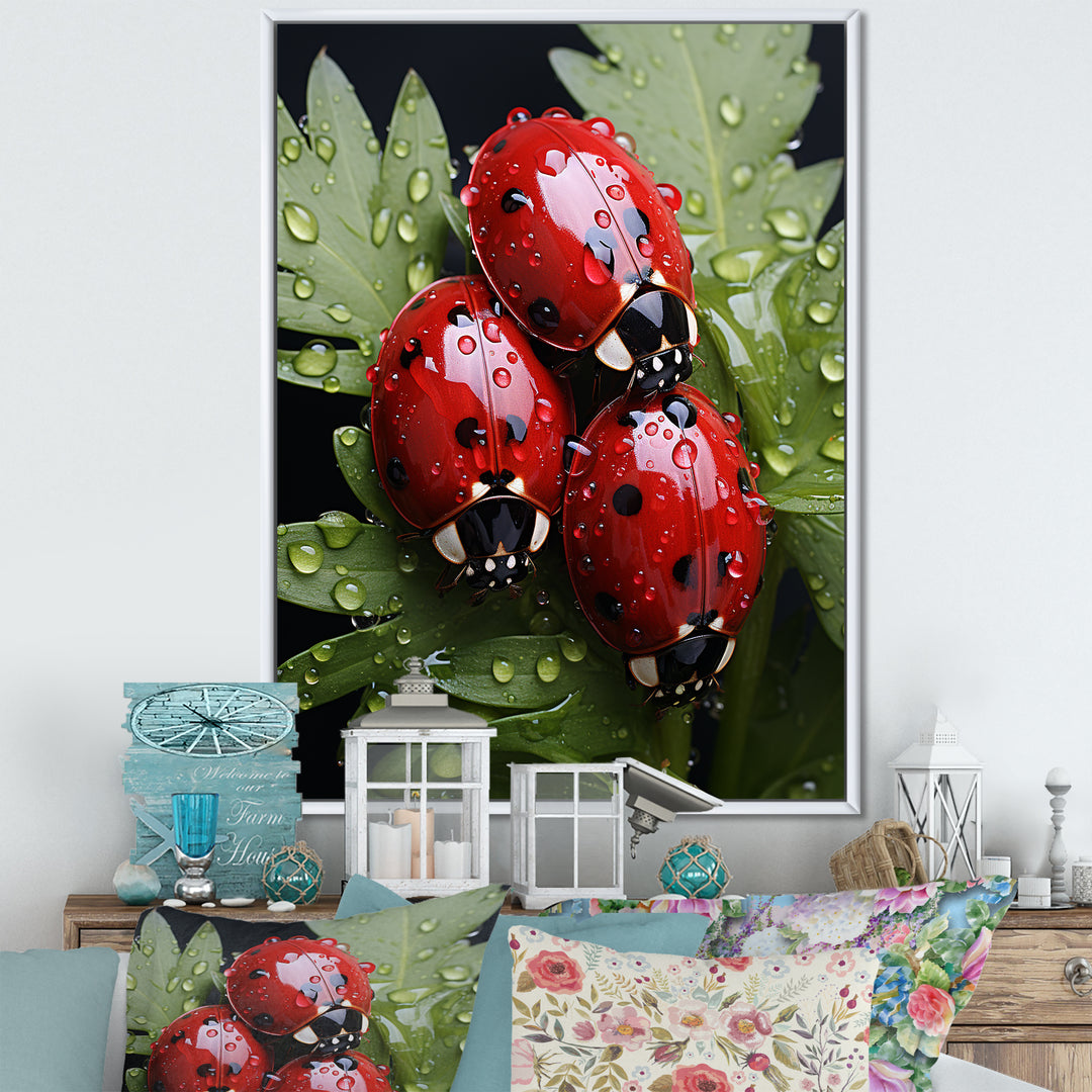 Tiny Ladybug Garden Guardians - Ladybug Canvas Wall Art