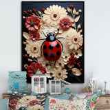 Curious Paper Mache Ladybug Garden - Ladybug Wall Decor