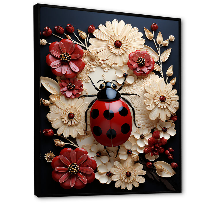Curious Paper Mache Ladybug Garden - Ladybug Wall Decor