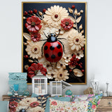 Curious Paper Mache Ladybug Garden - Ladybug Wall Decor