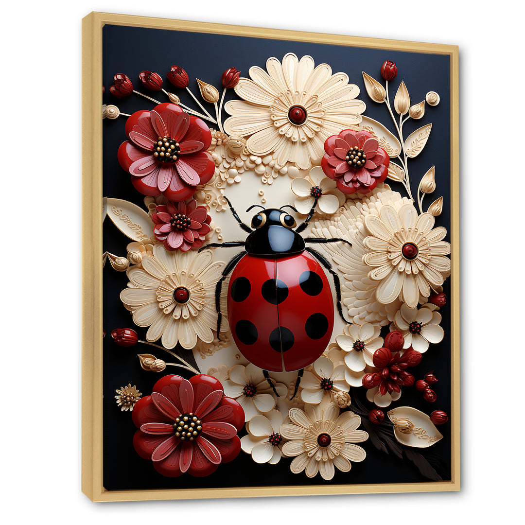 Curious Paper Mache Ladybug Garden - Ladybug Wall Decor
