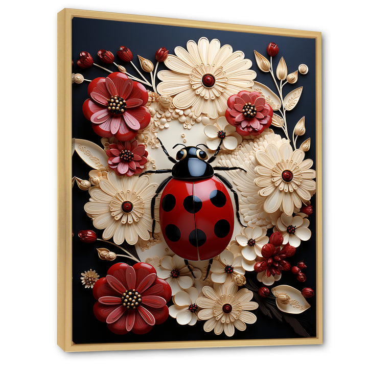 Curious Paper Mache Ladybug Garden - Ladybug Wall Decor