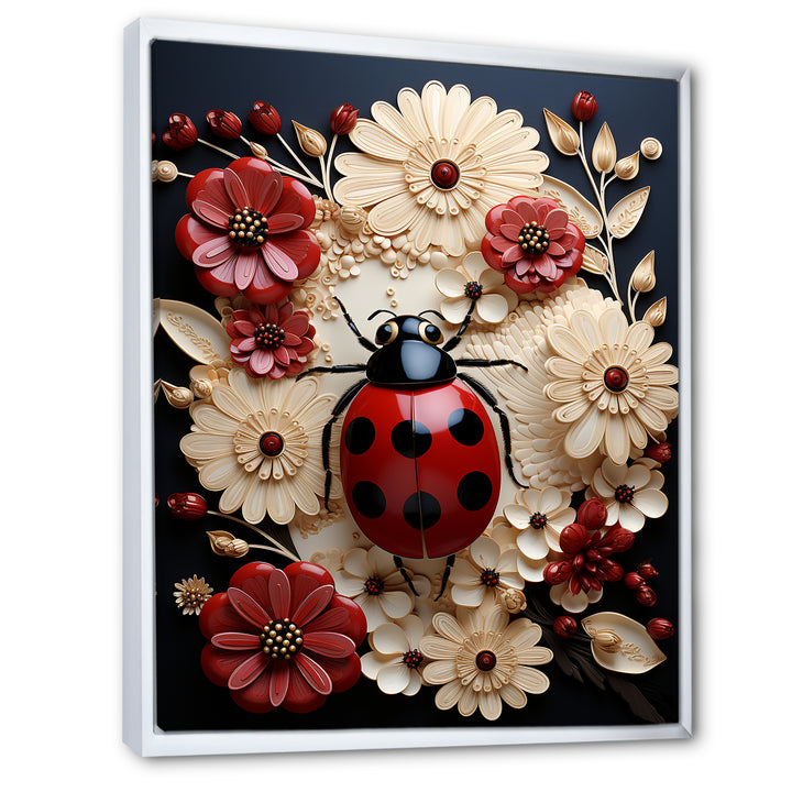 Curious Paper Mache Ladybug Garden - Ladybug Wall Decor
